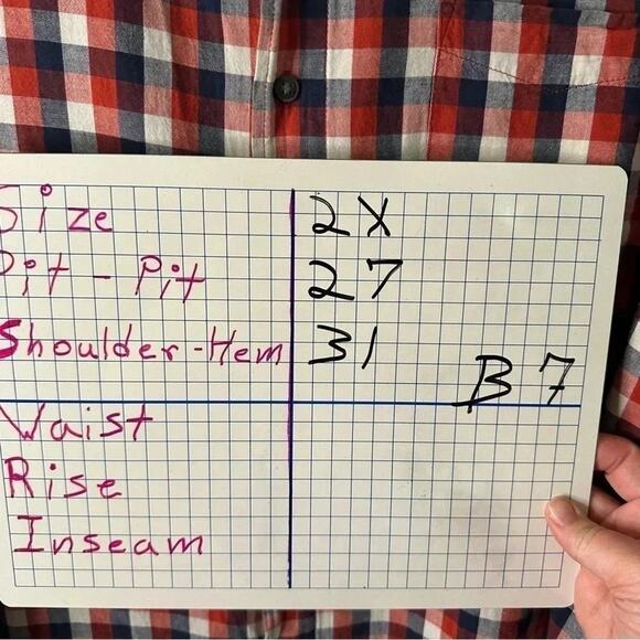 Wrangler plaid button-down cotton shirt red white & blue western - Picture 7 of 7